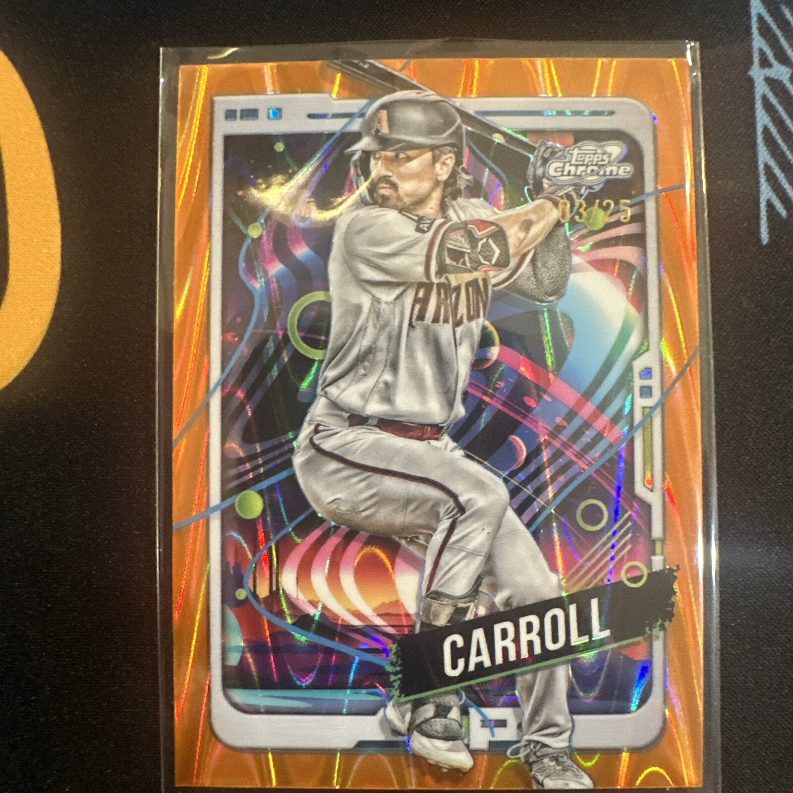 2024 TOPPS CHROME COSMIC ORANGE GALACTIC REFRACTOR CORBIN CARROLL /25