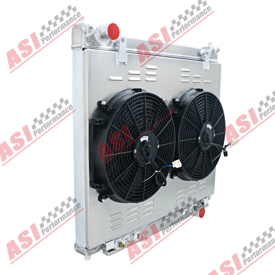 3ROW Radiator+Shroud Fan+Relay For 1995-1997 Ford F250 F350 7.3L Powerstroke V8 Foto 3 de 4