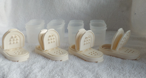 Tupperware Modular Mate Small Spice Set of 4 Cream Lids - Picture 7 of 8