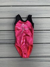 Alpha Factor Child s INT Gymnastics Leotard Pink/Black Foil
