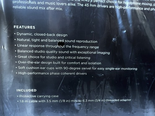 NEW SEALED Audix A140 Professional Studio Headphones Extended Bass, Case & Cable - Picture 9 of 11