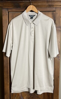 Brooks Brothers Country Club Performance Men s Large Beige S/S Polo Shirt