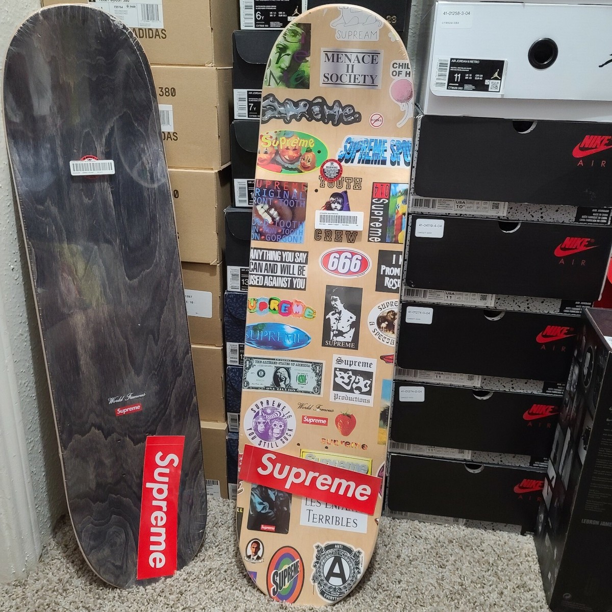 Supreme Stickers Skateboard Deck Tan Natural | eBay