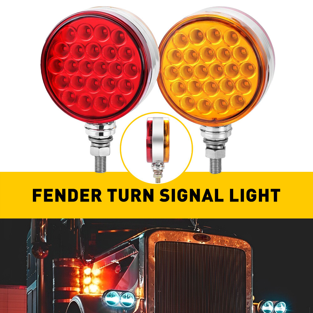 LED Double Face Turn Signal Pedestal Fender Side Marker Brake Light 4.13