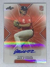 2021 LEAF PERFECT GAME ORANGE PAPER REFRACTOR JACK O’CONNOR RC AUTO # 1/1