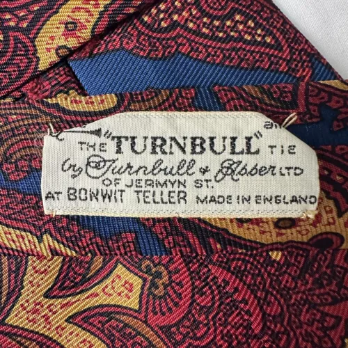 Extremely Rare Vintage Turnbull & Asser of Jermyn St At Bonwit Teller Silk Tie