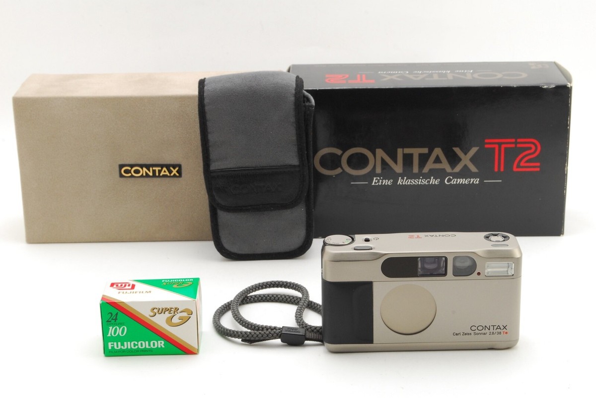 ⏯️[MINT w/Box,Case,Strap] Contax T2 Titan Silver Point