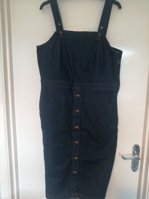 john baner denim dress VINTAGE Dress John Baner Cotton Size 48 (smaller)