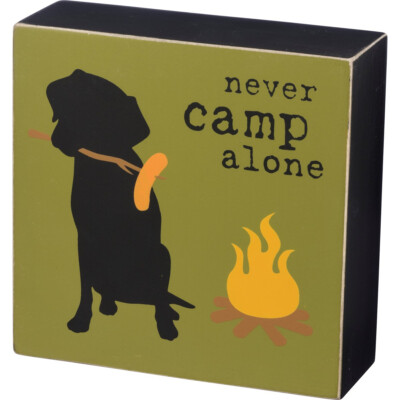 Pet Lover Box 5'' Wood Sign - Never Camp Alone 39142