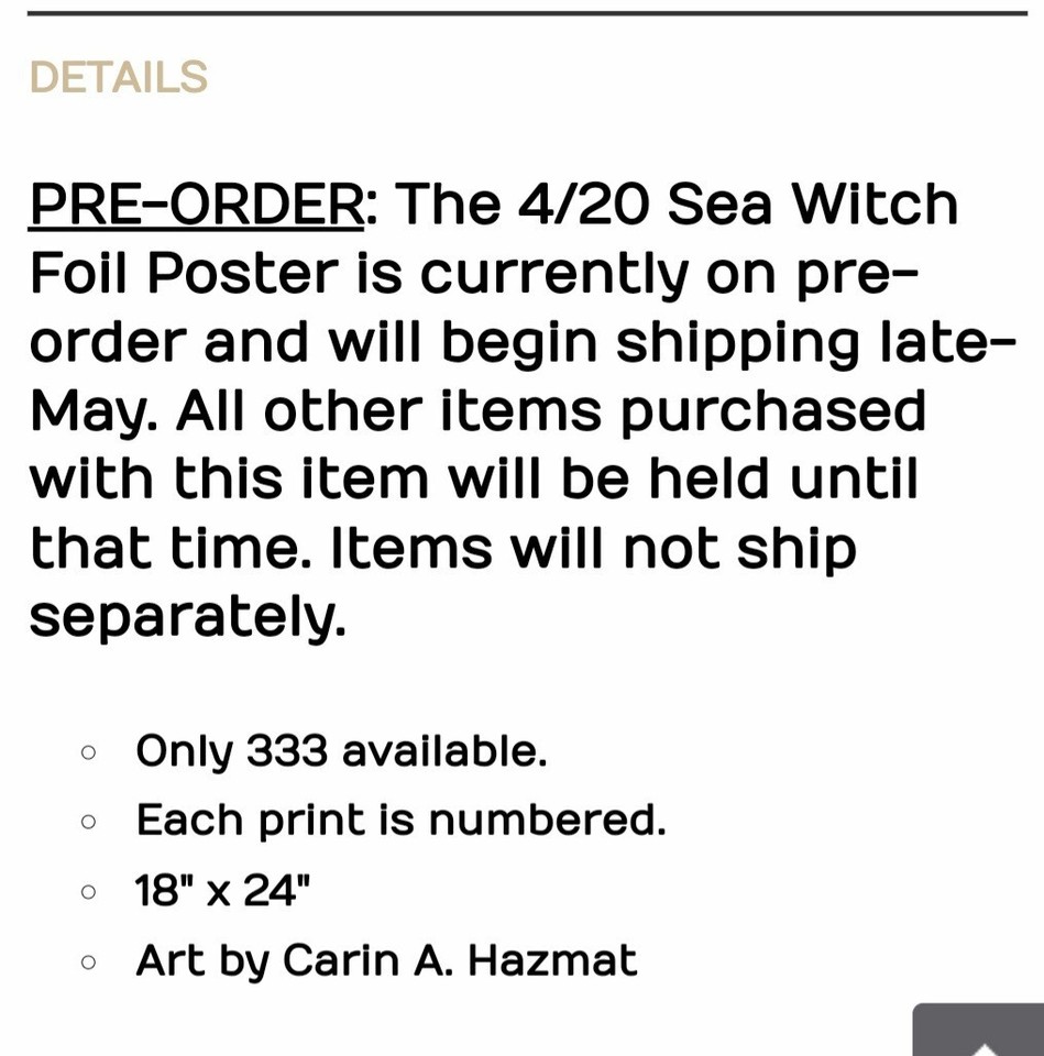 A Perfect Circle Sea Witch Poster eBay