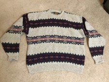 Vintage Eddie Bauer Knit Wool sweater size XL multicolor Made in USA