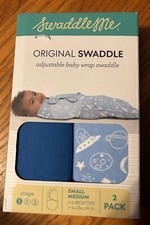 NIB Swaddle Me Original Swaddle Size Small/Medium 0-3 Months 2-Pack Galaxy Blue