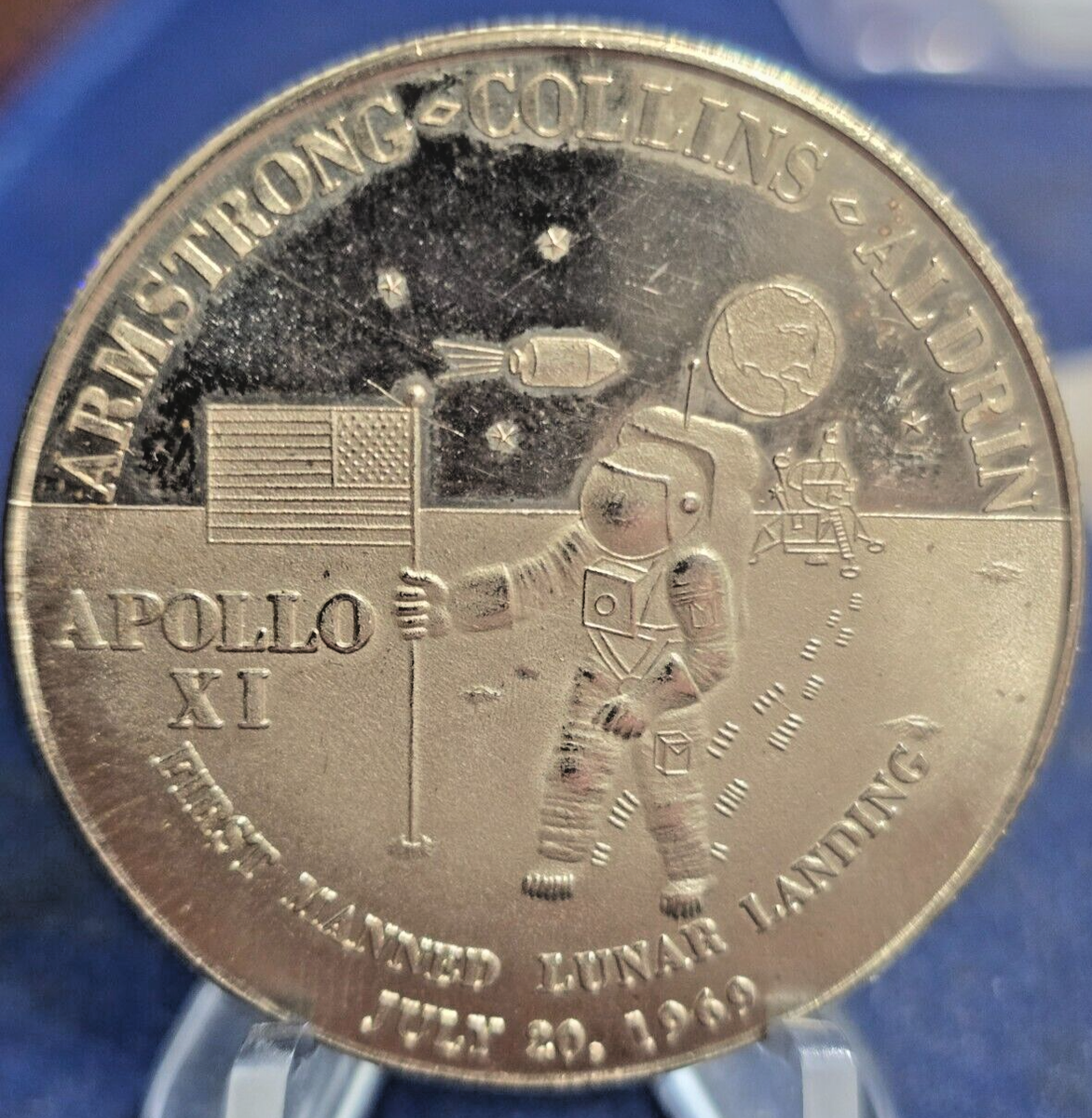 1969 Apollo 11 Commemorative SILVER Plated - 40 mm - 21.99 g - Lot