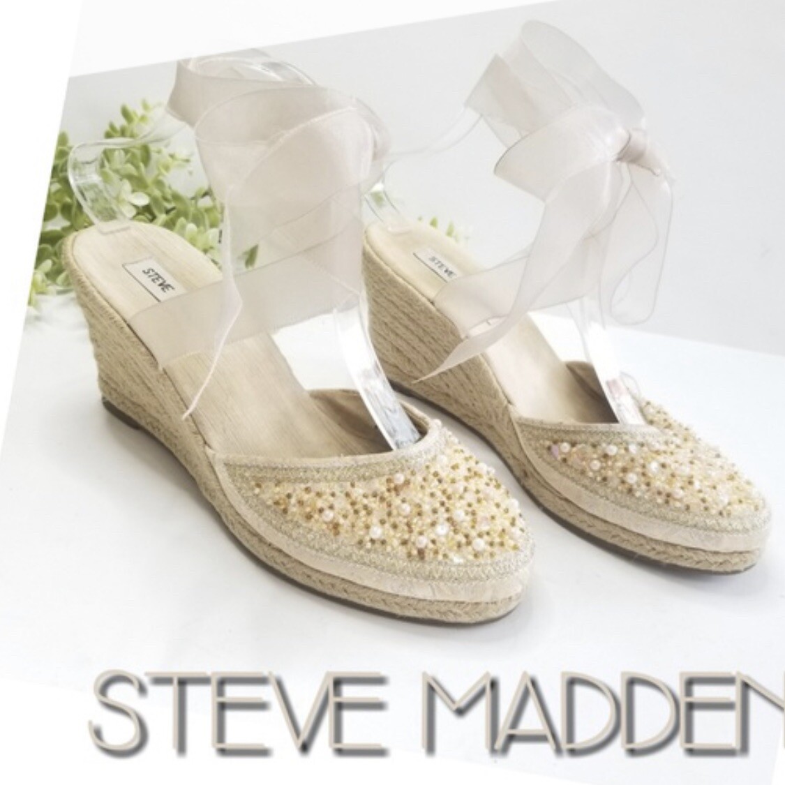 steve madden beaded close toe lace up wedges | eBay