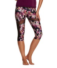 HOLLIE WATMAN Contour Mesh Capri Leggings NWT $148 sz M Iris print Made in USA