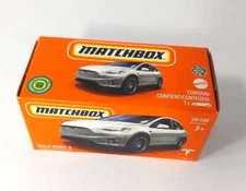 Matchbox 2023 Tesla Model X White POWER GRAGS 59/100  Metal Vehicle Toy