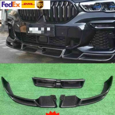 For BMW X6 F96 M Competition Carbon Fiber Front Bumper Diffuser Splitter Lip