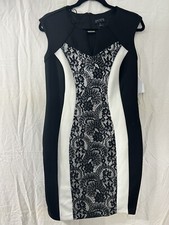 En Focus Studio Size 8 Woman's Black  White Casual Career Dress Corporate Work