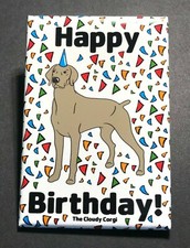 Weimaraner Dog Happy Birthday Magnet Confetti Celebration Gifts and Home Decor