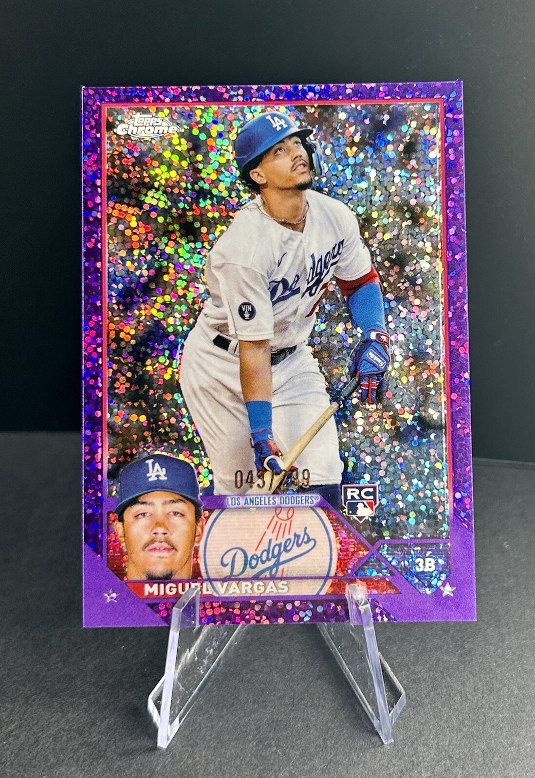 2023 Topps Chrome Miguel Vargas Purple Speckle Refractor RC /299 161