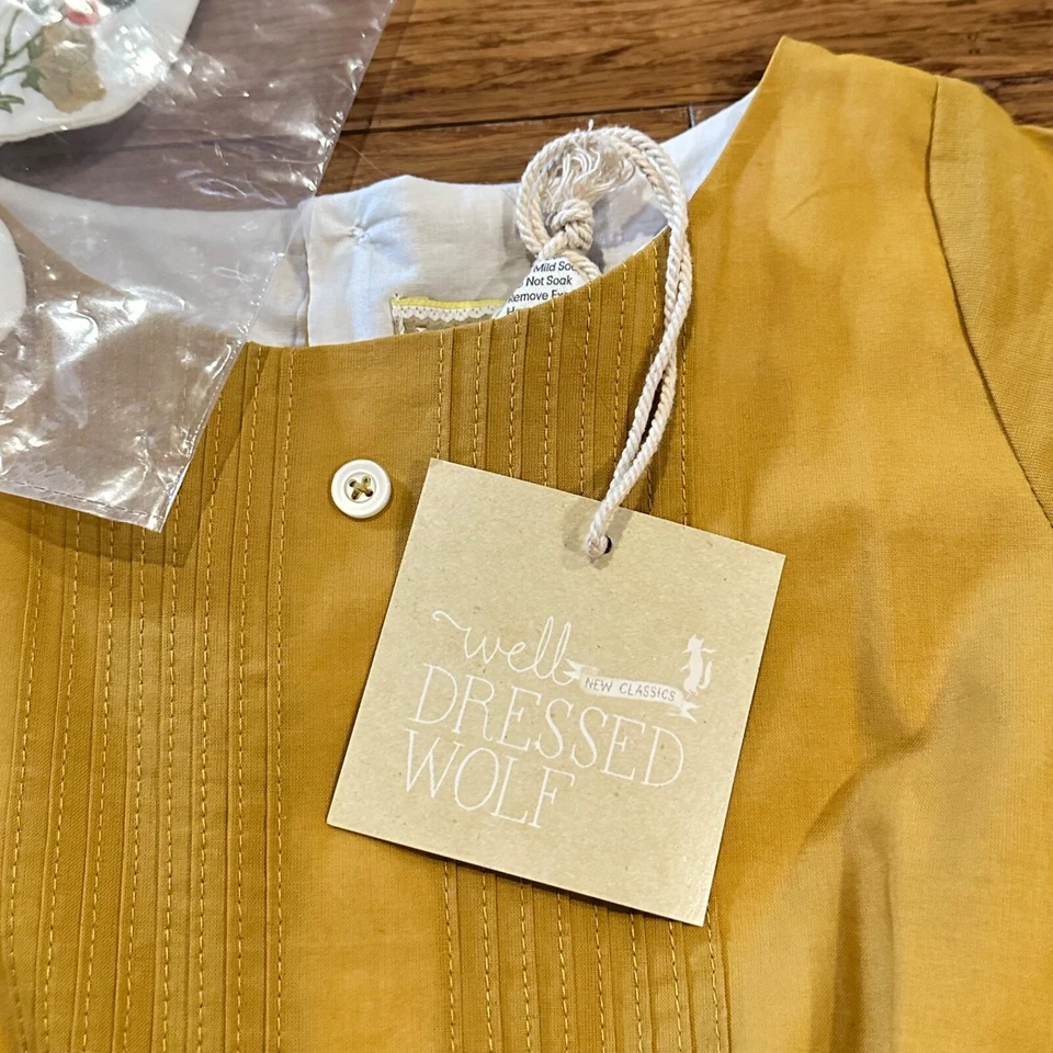 Vestido mágico de vacaciones de lobo bien vestido corbata dorada profunda talla 5 nuevo con etiquetas con cuello Daydream Foto 3 de 4