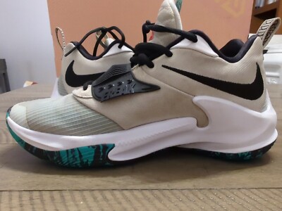 Nike Zoom‎ Freak 3 Shoes Mens Size 9.5 White Black Green DA0694-101 Basketball Nike Zoom Freak 3 White Black Clear Emerald Teal Giannis  main image 3