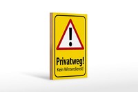 Holzschild Hinweis 18X12 Cm Privatweg Kein Winterdienst Deko Schild Wooden Sign