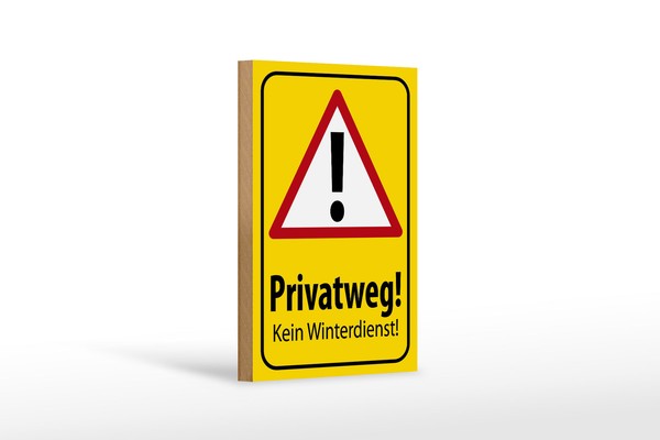 Holzschild Hinweis 18X12 Cm Privatweg Kein Winterdienst Deko Schild Wooden Sign-image