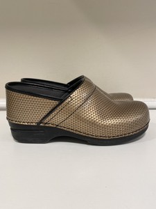 gold dansko clogs