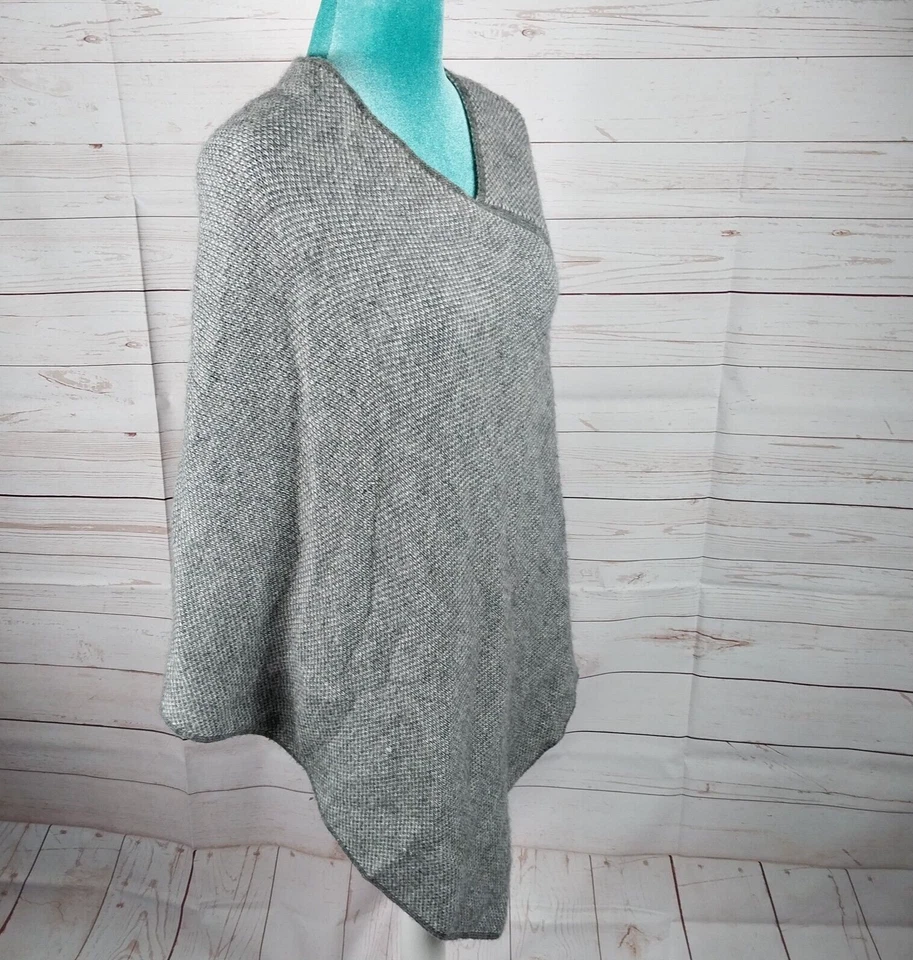 Fratellitalli 灰色套衫披肩均码意大利羊毛羊驼混纺 — 第 2/4 张图片