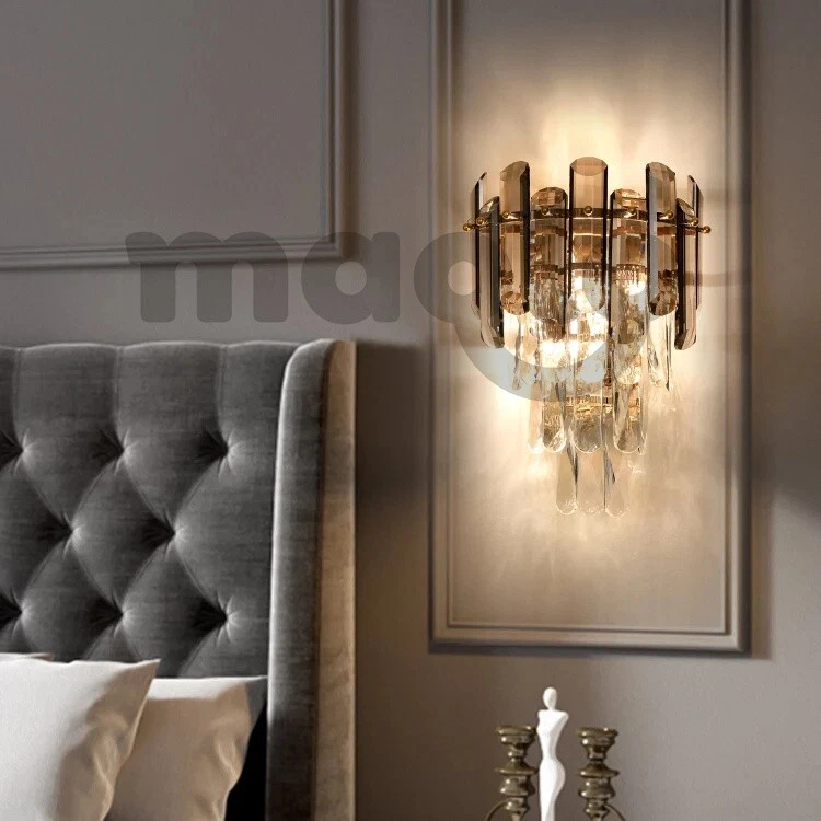 Applique da Parete in Cristallo E14x3 Design Elegante per Interni Soggiorno - Immagine 4 di 4