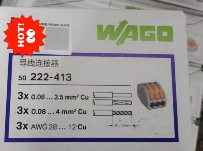 50pcs New   222-413  WAGO Wire Connector Terminal Blocks