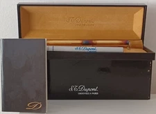 VINTAGE S.T. DUPONT ORFEVRES A PARIS GOLD BALLPOINT PEN IN CASE + BOX BOOKLET