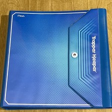2013 Mead Trapper Keeper 3 Ring Binder Notebook Holder Folder Blue Teal