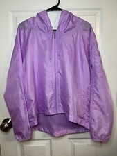Women  s Purple Champion Hooded Zip up Wind Breaker Jacket Running Jogging Size M