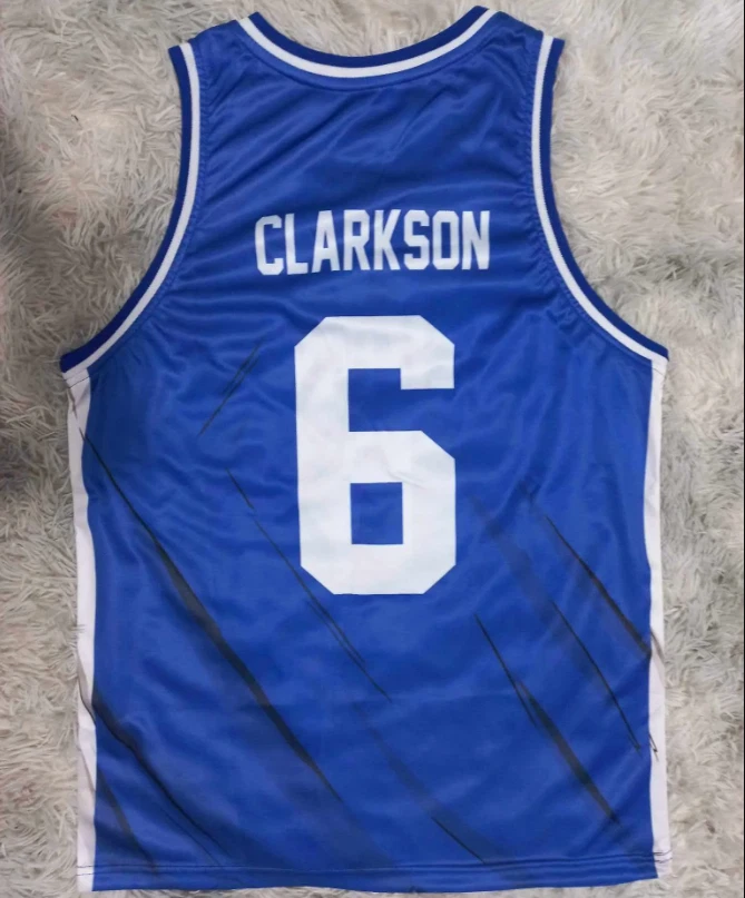 JerseyCreater Basic Jordan Clarkson #6 Team Pilipinas Philippines Basketball Jersey White Blue;All Sewn;Custom Names;Youth/Kids/Adult Size