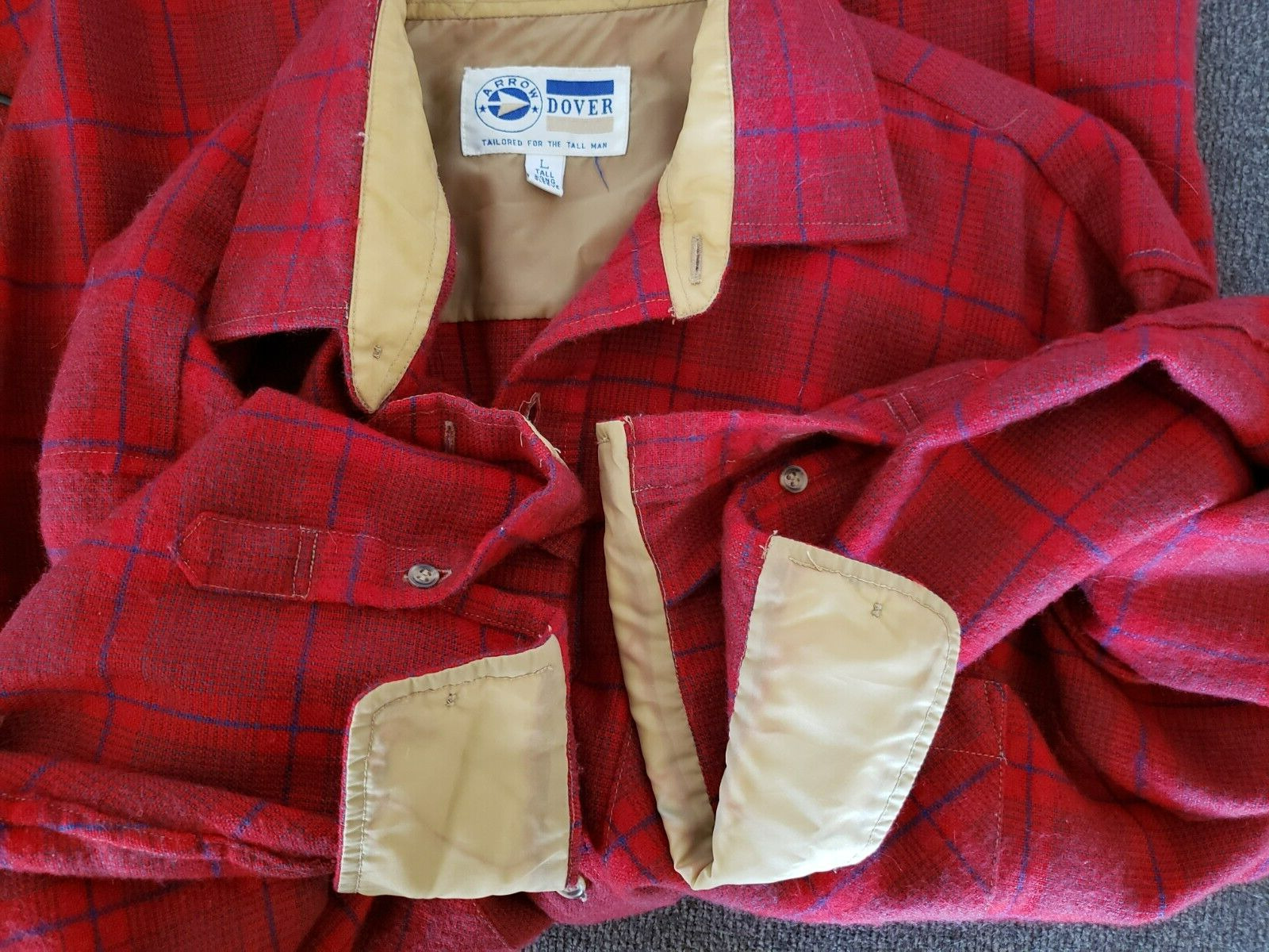 Vintage Arrow Dover Button Front Shirt Mens Large… - image 5