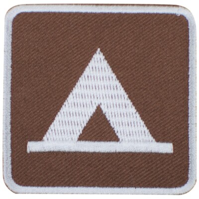 Tent Camping Applique Patch - Park Sign Recreational Activity Badge 2'' (Iron on)