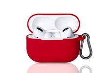 Cover custodia silicone rosso scuro cuffie bluetooth 7cm auricolari flessibile