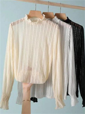 Half Turtleneck Thin Knitted Tops Loose Pullover Elegant Long Sleeve Jumper
