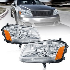 Pair Front Lamps Headlights Assembly For 2008-2014 Dodge Avenger Wamber Corner