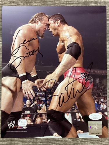 (SSG) DAVE BATISTA & GENE SNITSKY Signed Color 8X10 WWE - WWF Photo - JSA COA - Picture 2 of 6