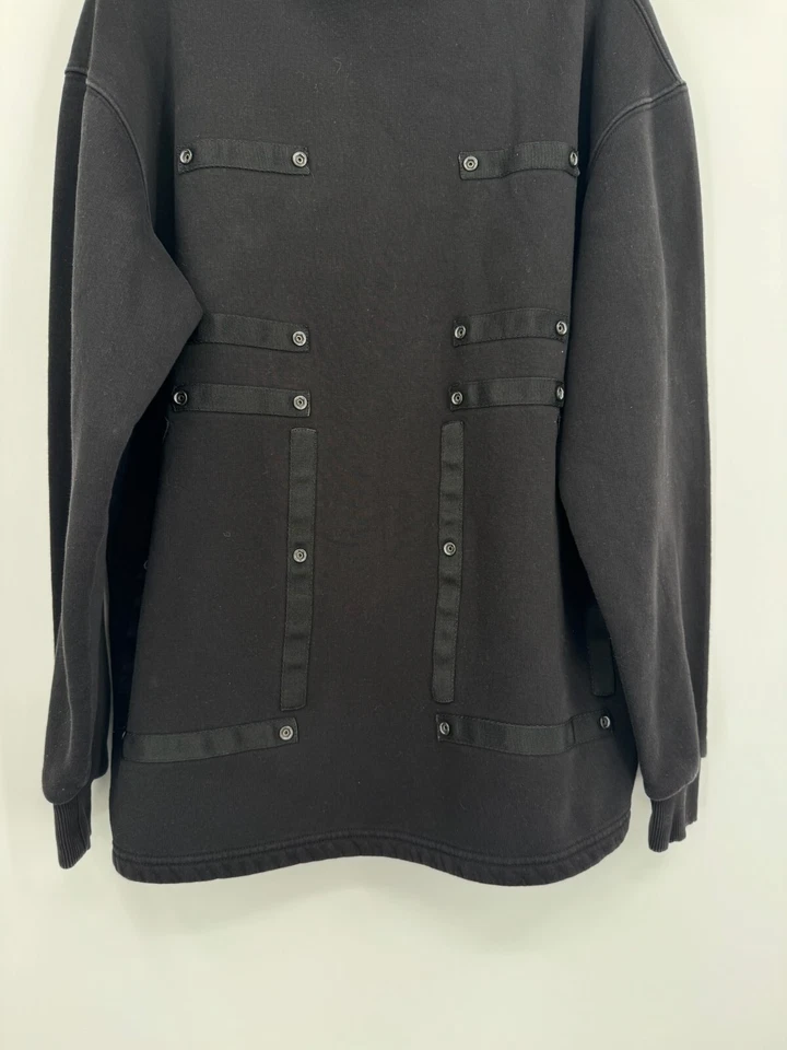 Urban Outfitters x Lyph Hombres Negro Detalle Cinta Algodón Sudadera con Capucha Talla L Foto 3 de 4