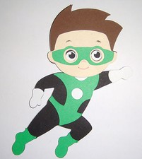 Super Hero Green Lantern Paper Doll Paper Die Cut Scrapbook Embellishment