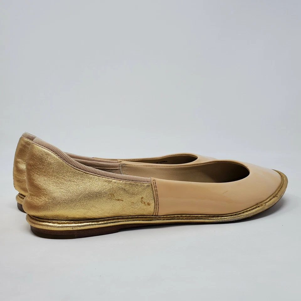 Bailarina plana Diane Von Furstenberg charol de ballet oro desnudo 7,5 M Foto 4 de 4