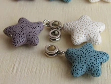 Lava Beads Star European Dangle Beads, Mixed Color 8 pieces