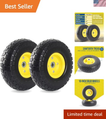 Universal Replacement Solid Rubber Tires 2-Pack - Reliable Performance Guarantee