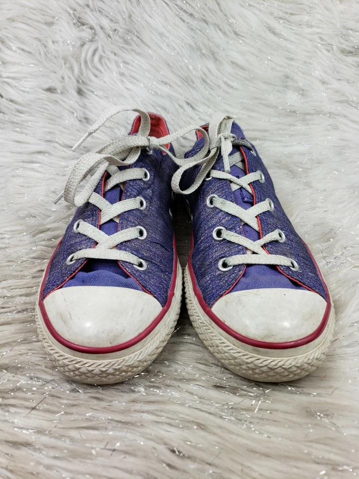 CONVERSE 647667F Purple Sparkly Pink Sneakers Junior Size 4 / 36 - Image 3 of 4