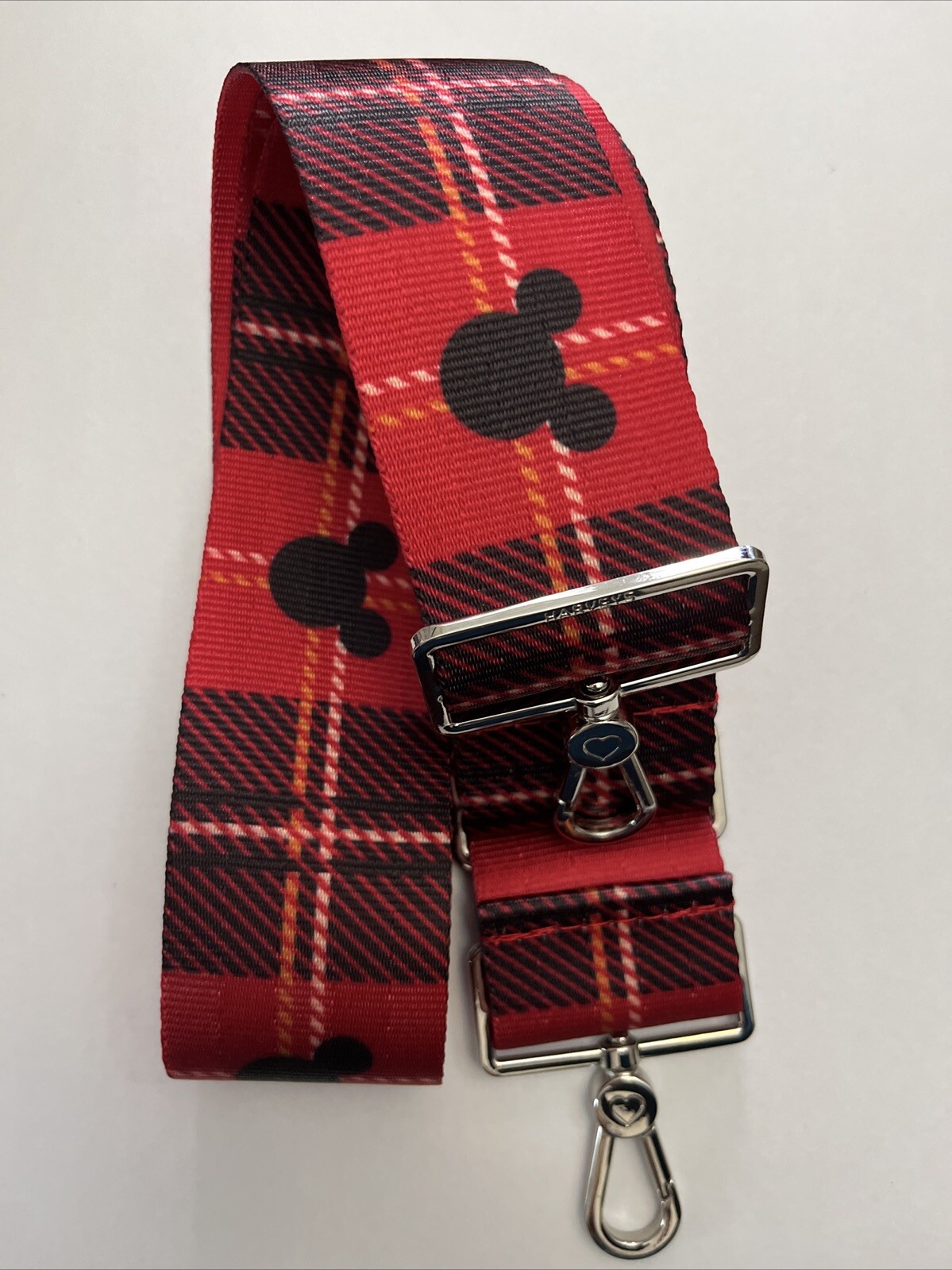 Harveys x Disney Mickey Christmas Click N Carry Strap | Red Tartan Plaid | Vegan