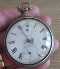 RARE DUBLIN H.WIGAN CALENDER SILVER FUSEE VERGE PAIR CASED POCKET WATCH C1814